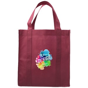 Non-Woven Totes w/Gusset, Reusable Grocery Shopping Tote Bag (13"x15"x10")