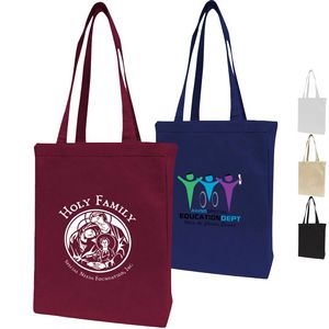 12 Oz Convention Cotton Canvas Tote Bag W/ Gusset USA Decorated (10" X 14" X 4")
