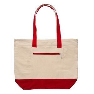 12 Oz. Cotton Canvas Zippered Tote Bag