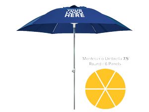 Custom Printed Round Patio Umbrella 7.5' - Montecarlo