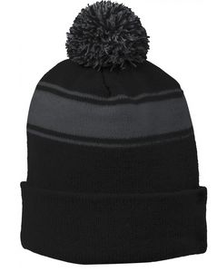 Sport-Tek® Stripe Pom Pom Beanie.