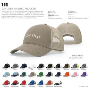 Richardson Garment Washed Snapback Trucker Cap