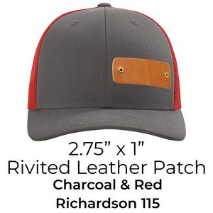 Full-Grain Leather Riveted Patches Hats | Richardson 112 Trucker Meshback |