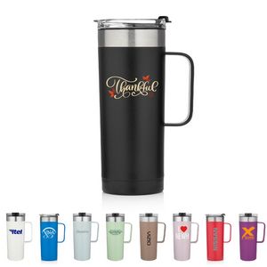 20 oz. Travel Stainless Steel Vacuum Insulated Coffee Mug w/ handle & lid, keeps hot