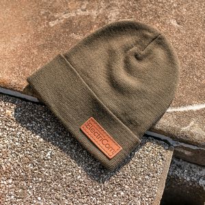 Full-Grain Leather Patches Beanie | Choose Patch Shape | Choose Color | Richardson R15 or R18