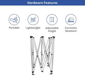 10' Custom Aluminum Canopy Tent Package with Single Sided Backwall