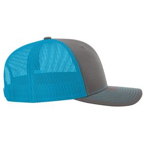 Charcoal Gray/Neon Blue Blank Side View