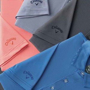 Callaway® Moisture Wicking Fine Line Stripe Men's Polo Shirt with Custom Logo