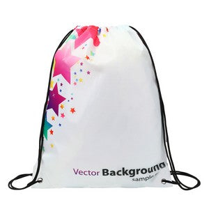 14" X 17" Dye Sublimated Polyester Drawstring Backpack