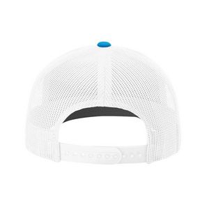 Cyan Blue/White Blank Back View