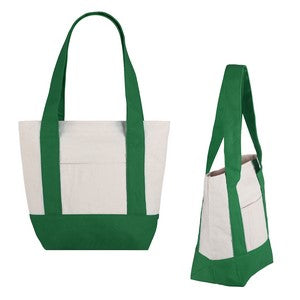 Small TJ Cotton Canvas Zippered Tote
