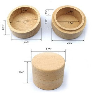 Round Unpainted Wooden Jewelry Ring Box