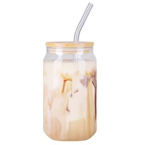 Capote 16 oz Glass and Bamboo To Go Tumbler with Straw
