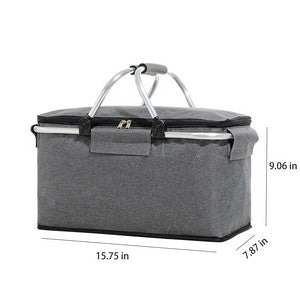 Foldable Insulated Picnic Basket Cooler