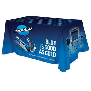 All Over Full Color Dye Sub Table Cover - flat poly 4-sided, fits 6' table