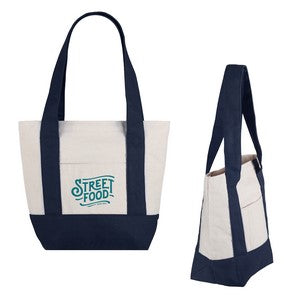 Small TJ Cotton Canvas Zippered Tote