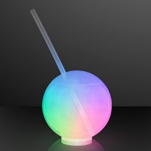 Glow Ball Light Up Tumbler with Straw, Deluxe Base - PRINTED