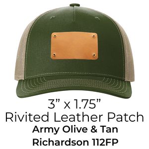 Full-Grain Leather Riveted Patches Hats | Richardson 112 Trucker Meshback |