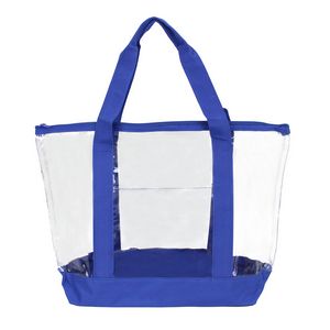 Clear Zipper Tote Security Bag w/Pocket