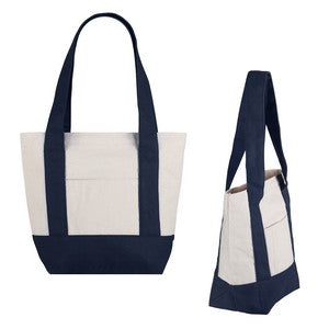 Small TJ Cotton Canvas Zippered Tote