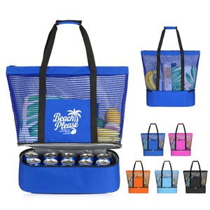 Versatile 10-Can Insulated Mesh Beach Tote Cooler