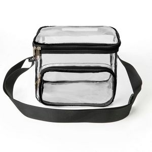 Stadium Approved Clear Transparent PVC Lunch Bag With Front Zipper Pocket