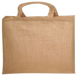 Large Recyclable Grocery Jute Tote Bag W/ Gusset (16" x 14" x 6")