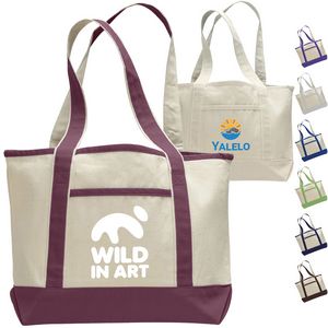12 Oz. Deluxe Shopping Cotton Canvas Tote Bag USA Decorated (18.5" x 12")