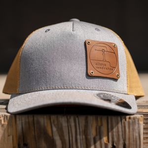 Full-Grain Leather Riveted Patches Hats | Richardson 112 Trucker Meshback |