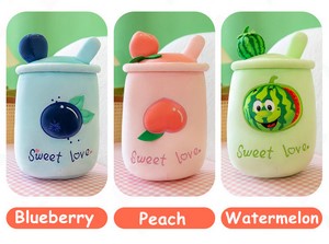 Fruit Cup Shape Plush Toy Pillow Decor