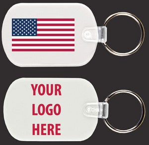 Oval Shape PVC Key Holder with American Flag