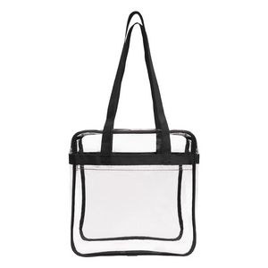 NFL Compliance Heavy Duty Stadium Security Zipper Tote with Front Pocket