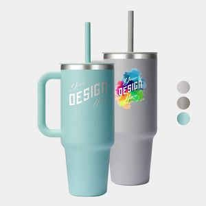 40 oz Hydro Flask® Stainless Steel Insulated Travel Tumbler w/ Handle & Straw