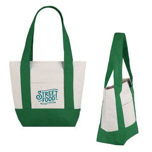 Small TJ Cotton Canvas Zippered Tote
