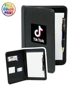 Union Printed - Woven Leatherette Portfolios - Full Color Dome Labels