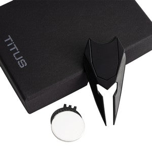 TiTUS® Metal Golf Tool Set - Divot Tool, Ball Marker & Cap Clip