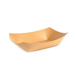 Stackable Disposable Food Kraft Paper Food Trays Boat