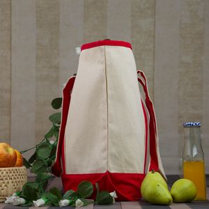 Large Cotton Canvas Zipper Deluxe Tote Bag USA Decorated (22" x 16")