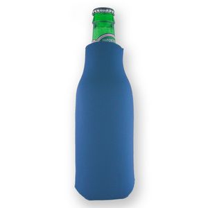 Zippered Bottle Coolie with 3 Sided Imprint Beverage Insulator