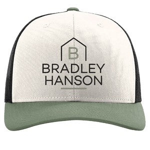 Richardson 112 6-Panel Snapback Trucker Hat w/Leatherette Adhesive Patches or Embroidery