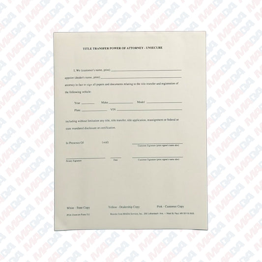 Unsecured Power Of Attorney (25 Pack)
