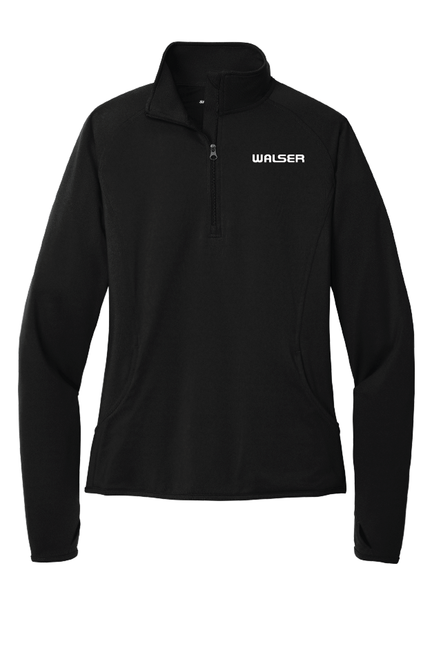 Walser Womens Black Sport Tek Stretch 1/4 zip pullover