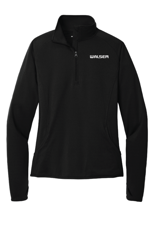 Walser Womens Black Sport Tek Stretch 1/4 zip pullover