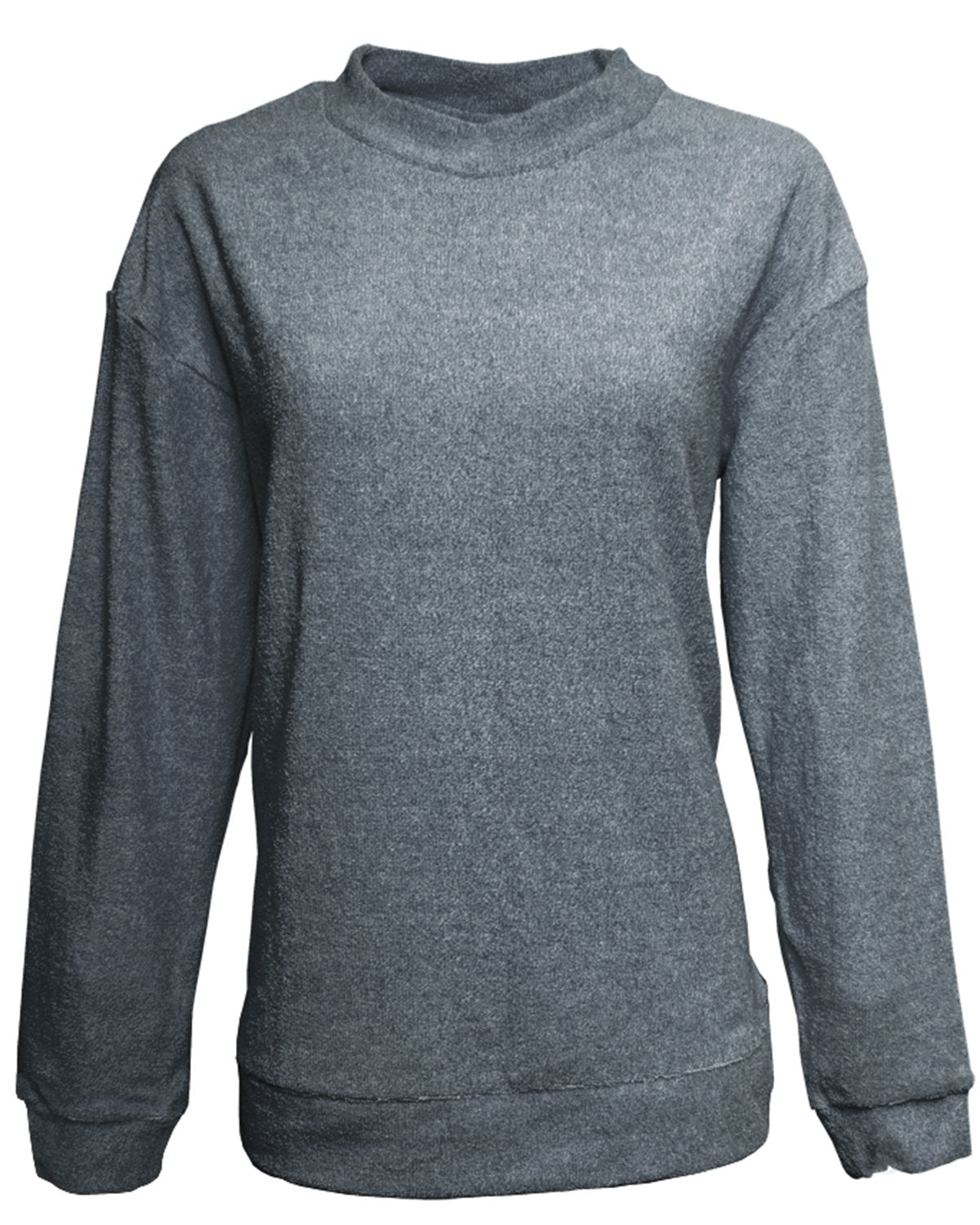 Ladies' Weekend French Terry Mock Neck Crew