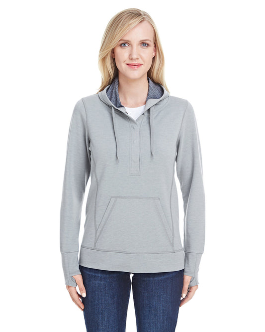 Ladies' Omega Stretch Snap-Placket Hooded Sweatshirt