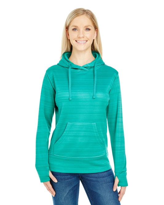 Ladies' Odyssey Striped Poly Fleece Lapover Hood