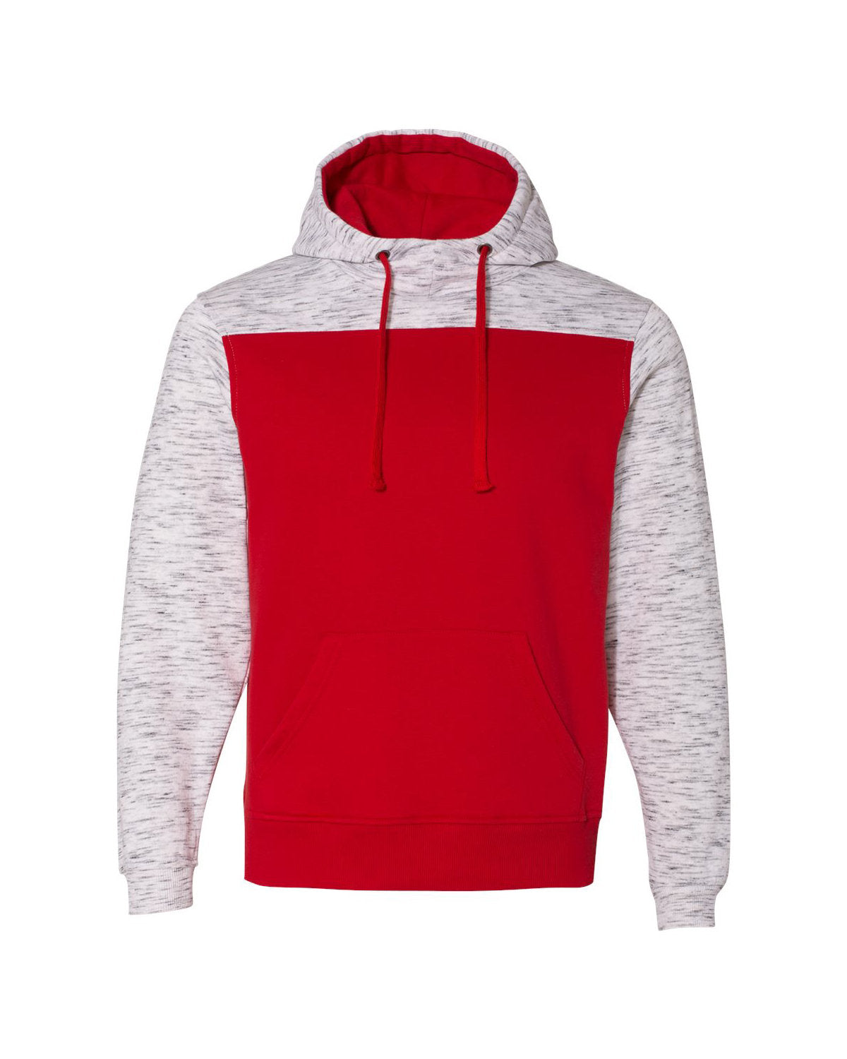 Adult Melange Color Blocked Hooded Sweatshirt