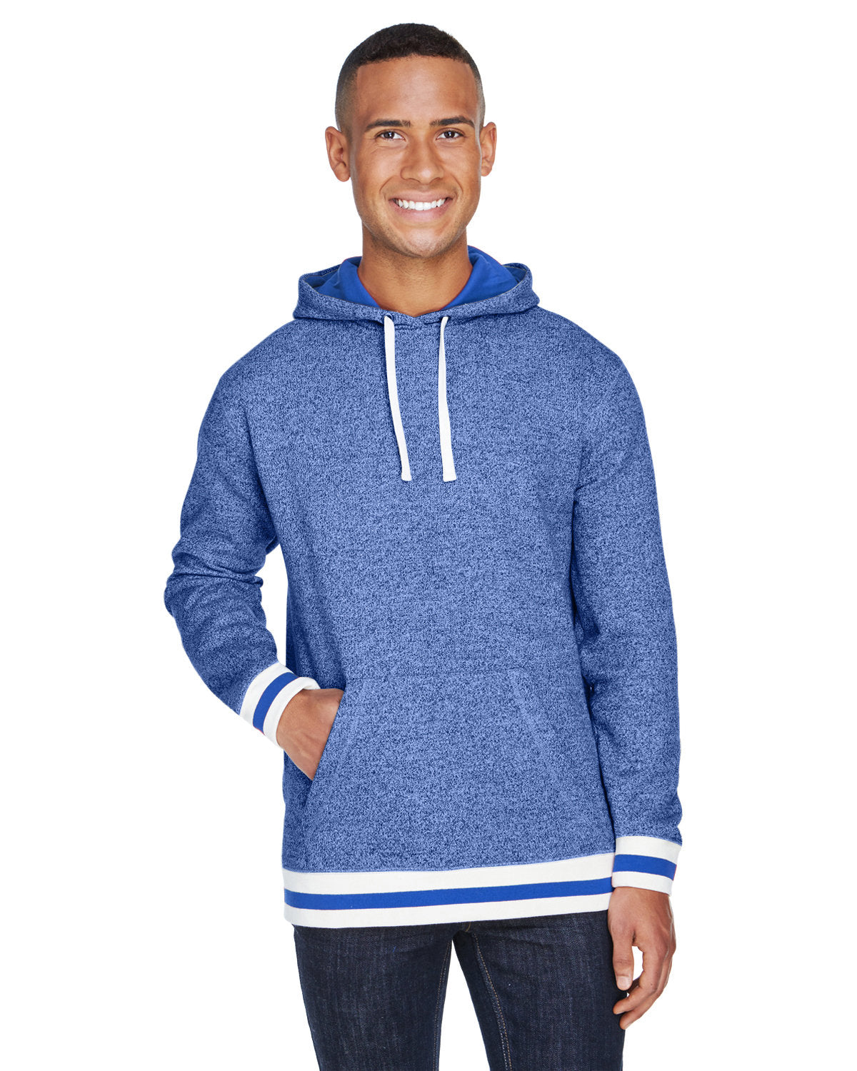 Adult Peppered Fleece Lapover Hooded Sweatshirt