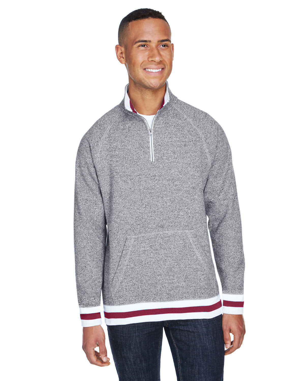 Adult Peppered Fleece Quarter-Zip