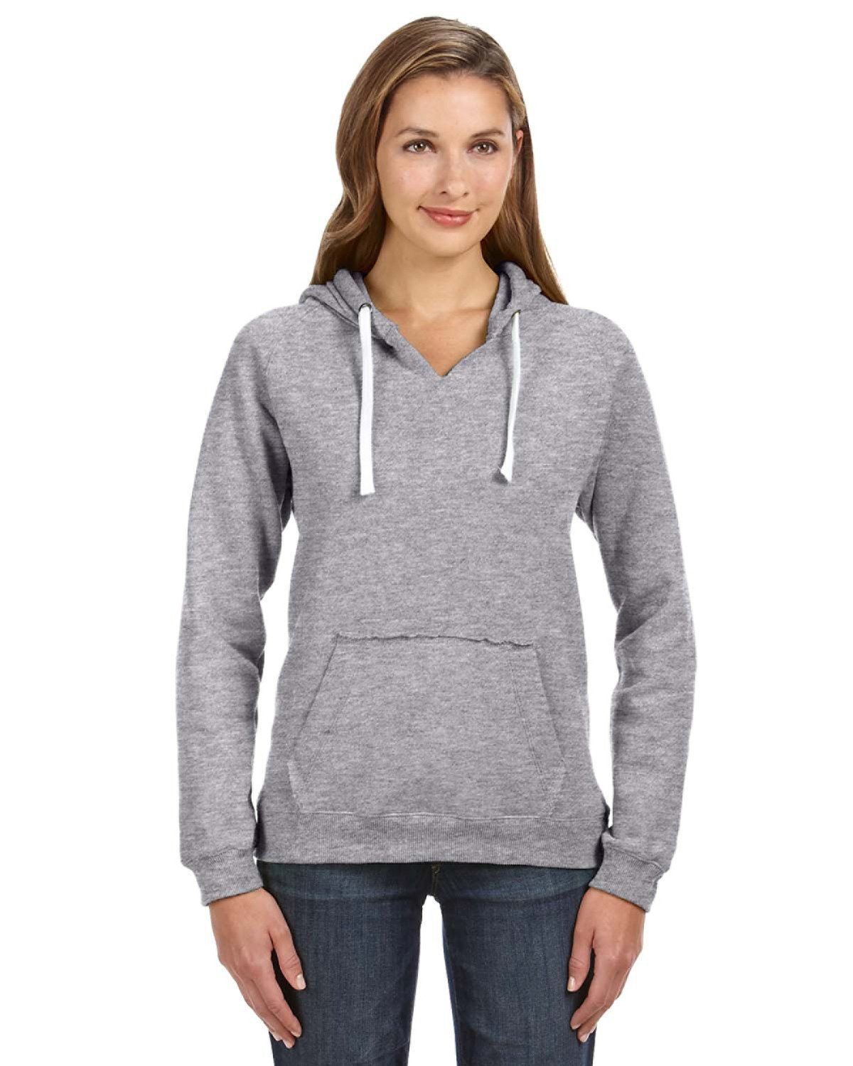 Ladies' Sydney Brushed V-Neck Hooded Sweatshirt